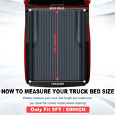 5FT 3-Fold FRP Hard Tonneau Bed Cover For 2017-2025 Honda Ridgeline Truck Bed